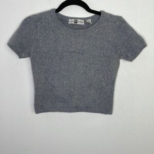 𝅺vintage Y2K fuzzy soft angora lambswool baby cropped top